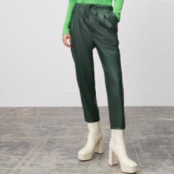 Faux leather forest green pant - Picture 1 of 6